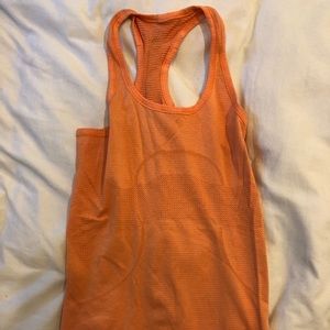 Orange lululemon racer back tank in orange